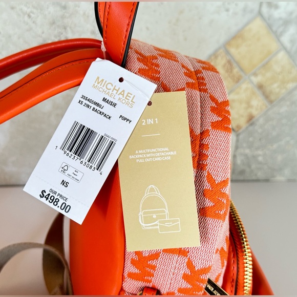 Michael Kors Maisie XS 2 in 1 Backpack MK Poppy - Picture 11 of 14
